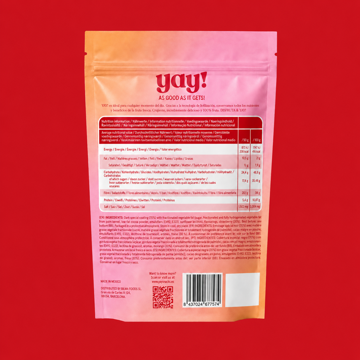 Chocolate Crunchy Strawberry - Pack de 6 X 50G